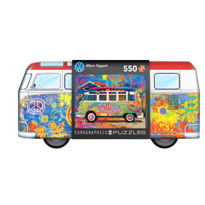 Emery Jensen Volkswagen 550-piece puzzle featuring a colorful image of a classic Volkswagen vehicle.