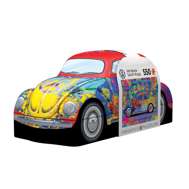 Emery Jensen VW BTL Splash puzzle for 13+ years, featuring colorful VW bus design and vibrant splash background image.