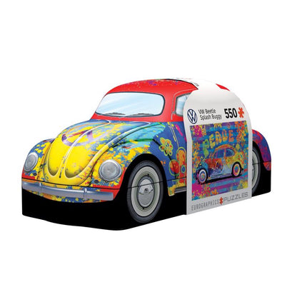 Emery Jensen VW BTL Splash puzzle for 13+ years, featuring colorful VW bus design and vibrant splash background image.