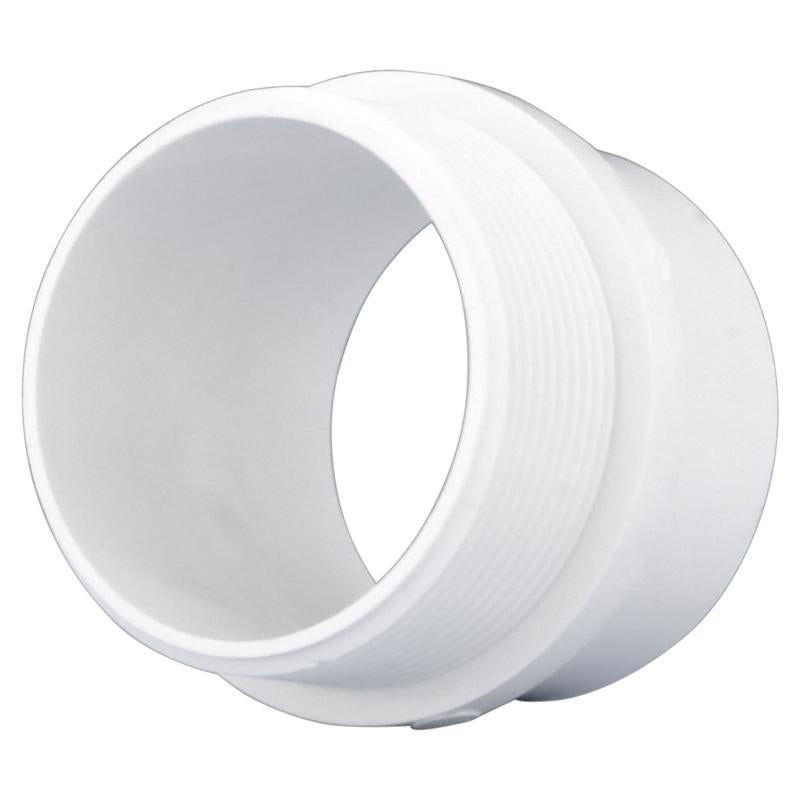 Emery Jensen PVC DWV fitting with 2-inch adapter trap, lightweight plastic pipe connection for drainage systems.