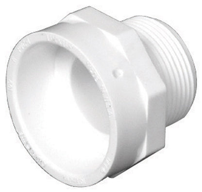 Emery Jensen PVC DWV fitting, ADAPTR PVC 1.25 inch H x MPT, for plumbing and drainage connections