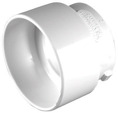 Emery Jensen PVC DWV bushing fitting, 3-inch by 1.5-inch, used for plumbing drainage systems in the image.