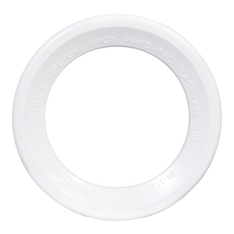 Emery Jensen PVC DWV fitting Bushing, 4-inch size with spigot connection, used in plumbing drain, waste, and vent systems.