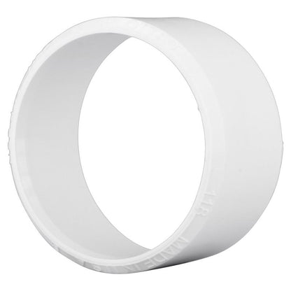 Emery Jensen PVC40 4-inch bushing for PVC DWV fittings, showing the gray plastic fitting with threaded ends.