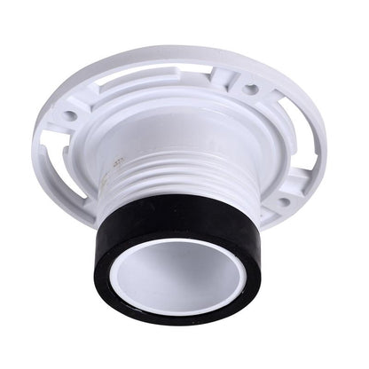 Emery Jensen 3-inch PVC closet flange for DWV plumbing systems, secured to a white background.