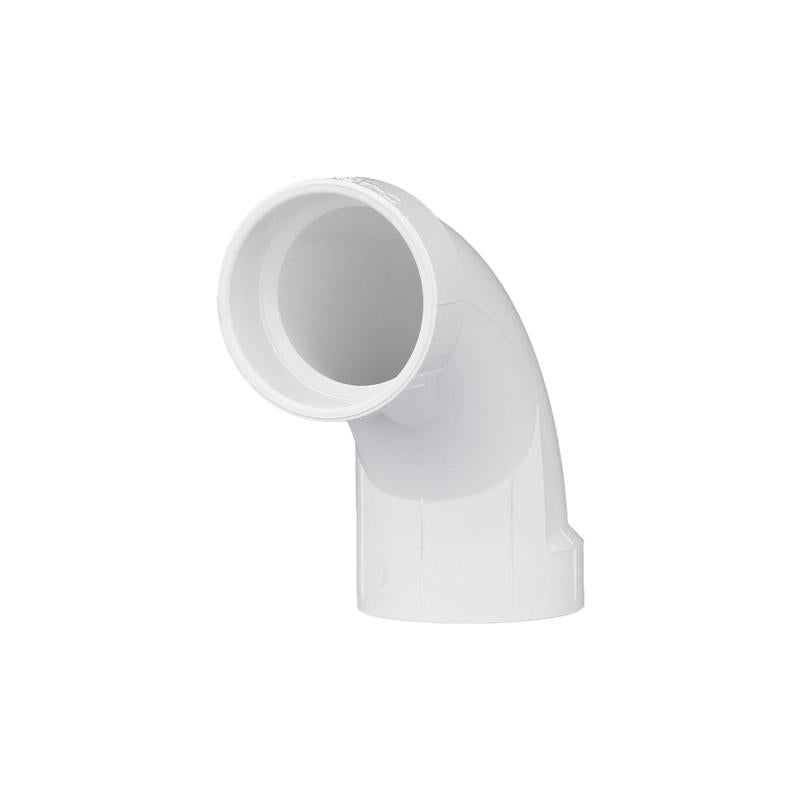 Emery Jensen PVC DWV fittings elbow 90LS, 2-inch diameter, used for drain, waste, vent piping in plumbing systems.