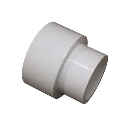 PVC DWV fitting extender, 2-inch diameter, by Emery Jensen, used for plumbing and drainage pipe connections