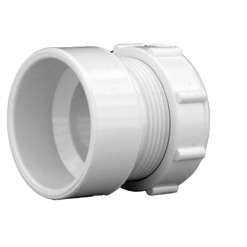 Emery Jensen PVC DWV fitting, S40 adapter, 1-1/2x1-1/4 inch, durable plastic plumbing connection for drain, waste, vent systems