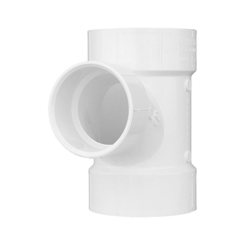 Emery Jensen PVC DWV fitting TEE SAN 3-inch by 1.5-inch for drain, waste, and vent plumbing applications.