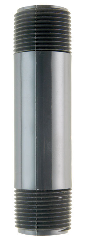 PVC Nipple Sch80 1x5 inch by Emery Jensen, durable PVC pipe fitting with threaded ends for plumbing applications.