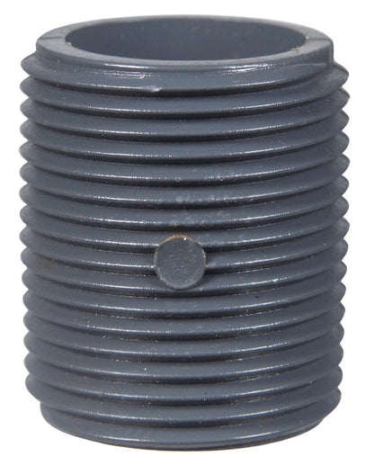 Emery Jensen PVC Nipple SCH80, 1.5-inch, corrosion-resistant fitting for plumbing applications, shown in the product image.