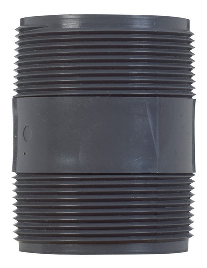 PVC Nipple SCH80 Emery Jensen 2-inch by 3-inch PVC fitting for plumbing, shown in the product image.