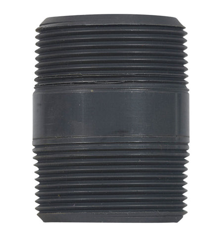 Emery Jensen PVC nipple S801-1/2x2-1/2 showing a durable white PVC pipe fitting for plumbing connections.
