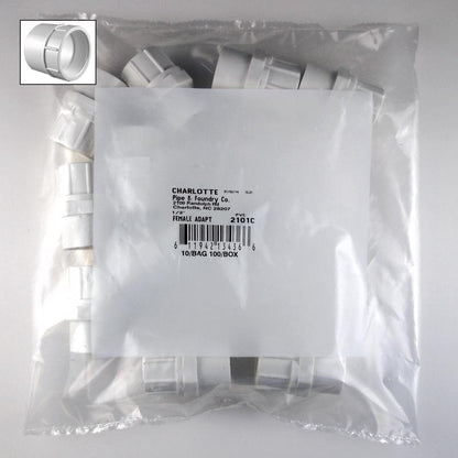 Set of 10 PVC pressure fittings ADAPTR 1/2FPT SCH40 by Emery Jensen, durable and suitable for plumbing applications.