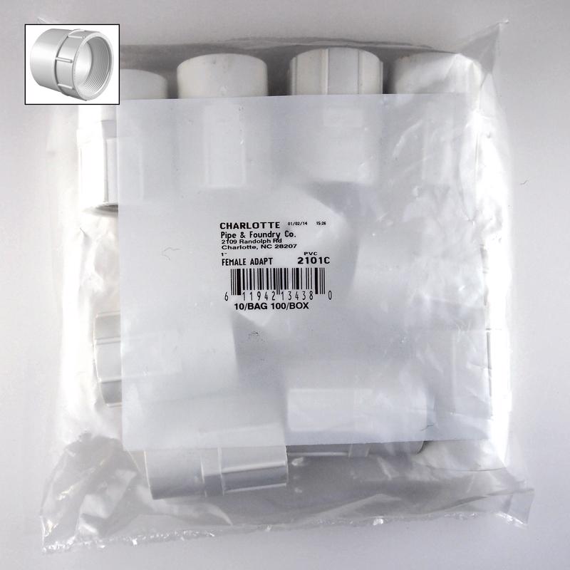 Emery Jensen ADAPTR 1"FPT SCH40 PVC pressure fittings, DOM, 10-pack, durable plumbing connectors for pipe installation.