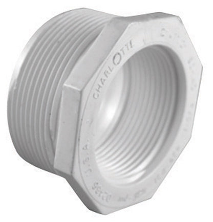 Emery Jensen PVC pressure fitting bushing 40PVC 1.5m 1/2 FPT, used for plumbing connections and pipe fittings.