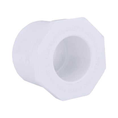 Emery Jensen PVC pressure fitting bushing 40PVC1.25S3/4SPG for plumbing, shown in a close-up image.
