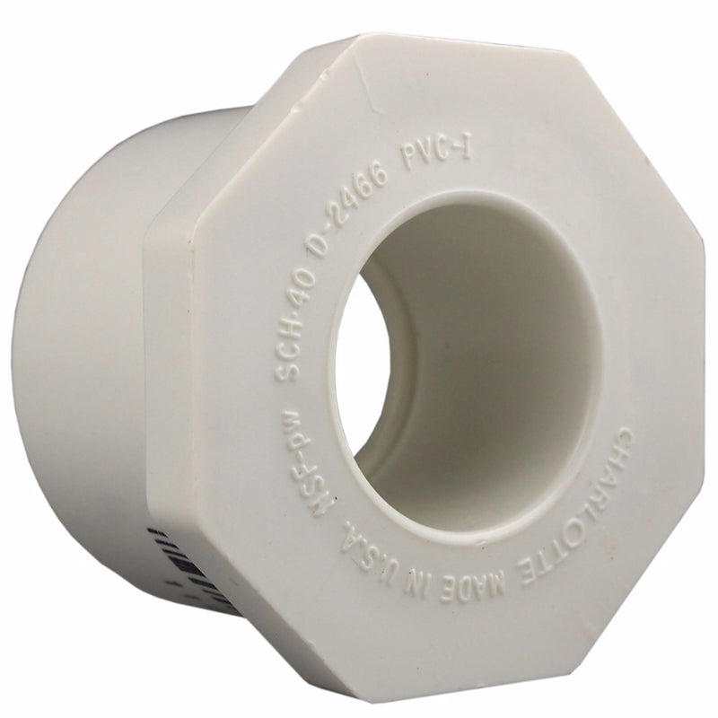 Emery Jensen PVC pressure fitting BUSHING 1.5x1.25 SXS SCH40, for plumbing and piping connections, shown in the image.