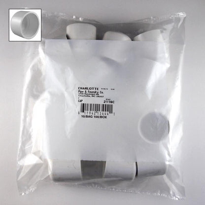 Ten 1-inch SCH40 PVC pressure fittings caps from Emery Jensen, durable PVC fittings for plumbing and irrigation systems.