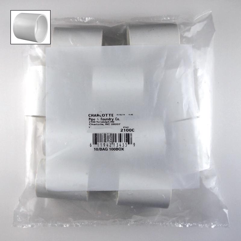 Emery Jensen PVC pressure fittings couple 1/2 inch SCH40, 10-pack, for plumbing and piping applications.