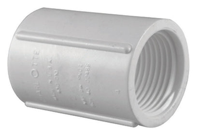 Couple of Emery Jensen SCH40 PVC 1-inch FPT pressure fittings for plumbing applications.