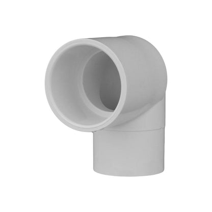 Emery Jensen 1.5-inch PVC ELBOW90 SPXSL SCH40 pressure fitting for plumbing, with a smooth curved elbow design.
