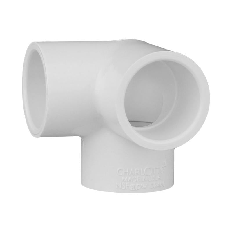 PVC pressure fitting side outlet elbow 1/2 inch by Emery Jensen, durable plastic plumbing component with side outlet design.