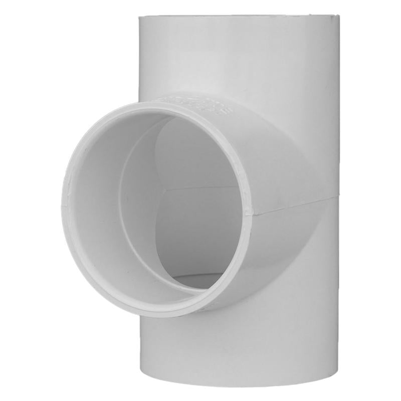 PVC pressure fitting TEE 2" SXSXS SCH40 by Emery Jensen, used for plumbing and piping connections.