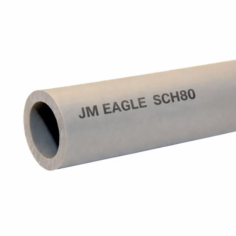 Emery Jensen PVC pressure pipe SCH 80, 1.5 inch by 20 feet, durable white PVC pipe for plumbing and irrigation systems