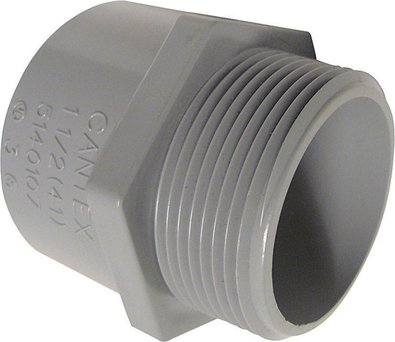 Emery Jensen PVC SCH 40/80 fitting adapter terminal, 1-inch size, durable plastic pipe connection for plumbing applications