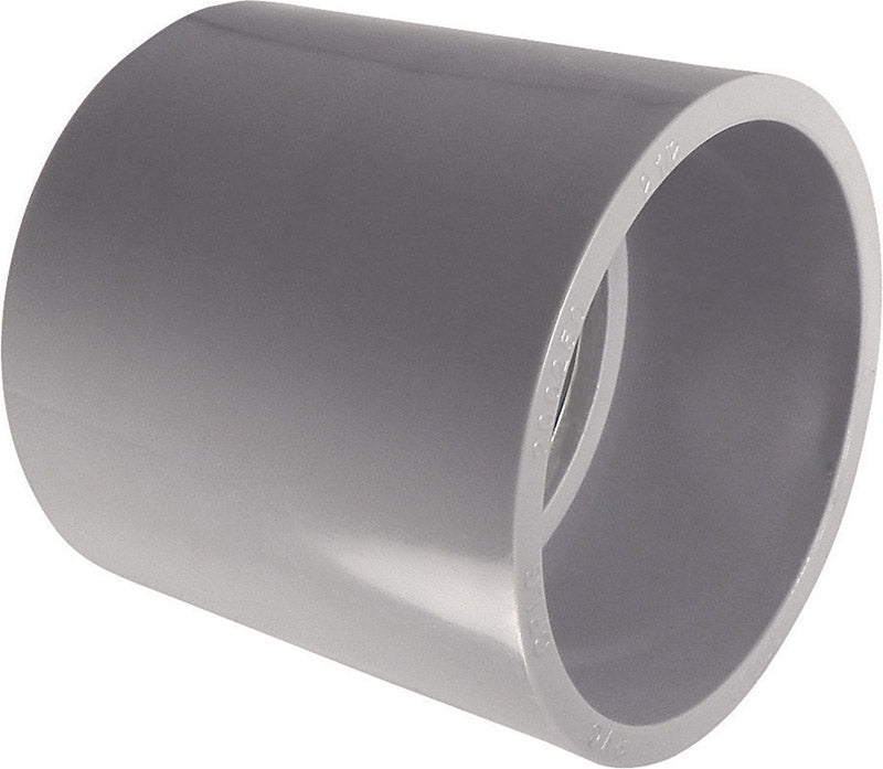 Couple of Emery Jensen PVC SCH 40/80 fittings, 1-inch size, showing the threaded ends and smooth surface for plumbing applications.