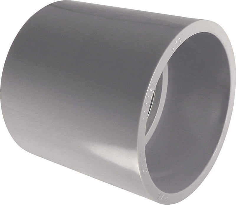 Emery Jensen couple PVC 2-inch fittings, SCH 40/80, durable plastic pipe connectors for plumbing applications.