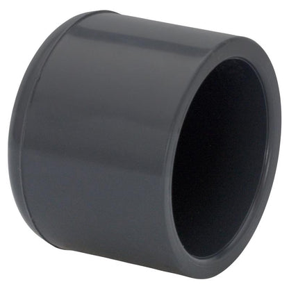 Emery Jensen 2-inch PVC Schedule 80 union fitting with cap, used for durable plumbing and piping systems.