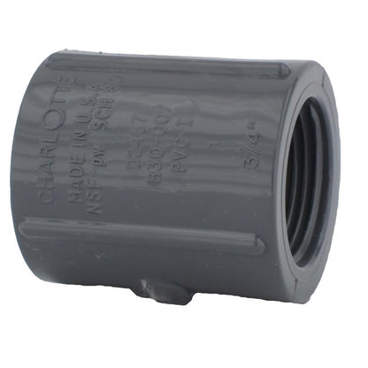 Emery Jensen PVC Schedule 80 union with 1/2 inch FPT fittings, durable PVC pipe connection for plumbing applications.