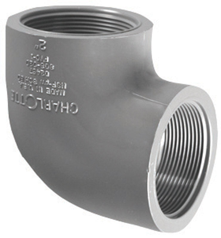 PVC Schedule 80 1-inch elbow fitting with FPT threads, designed for plumbing and pipe connections, by Emery Jensen.