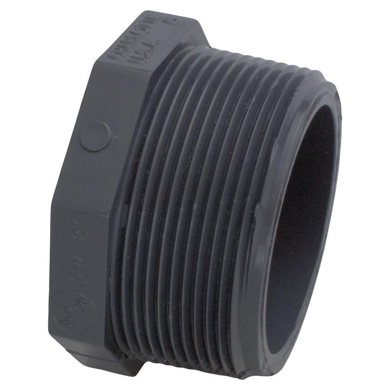 Emery Jensen 1/2-inch Schedule 80 PVC union fitting with plug, used for durable, high-pressure plumbing connections.
