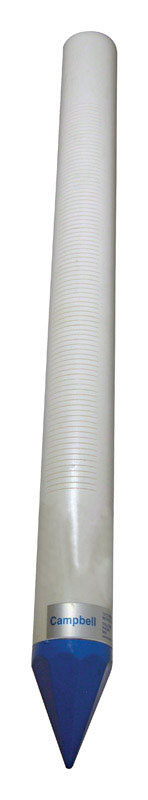 White PVC well point by Emery Jensen, 1-1/4 inch diameter for well drilling and water extraction applications.