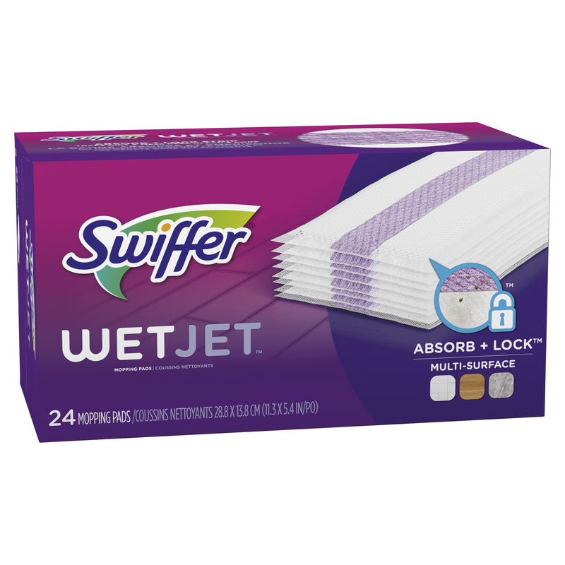 Emery Jensen Quick Clean WetJet refill pads, 24-pack, for cleaning floors with a wetjet mop system.