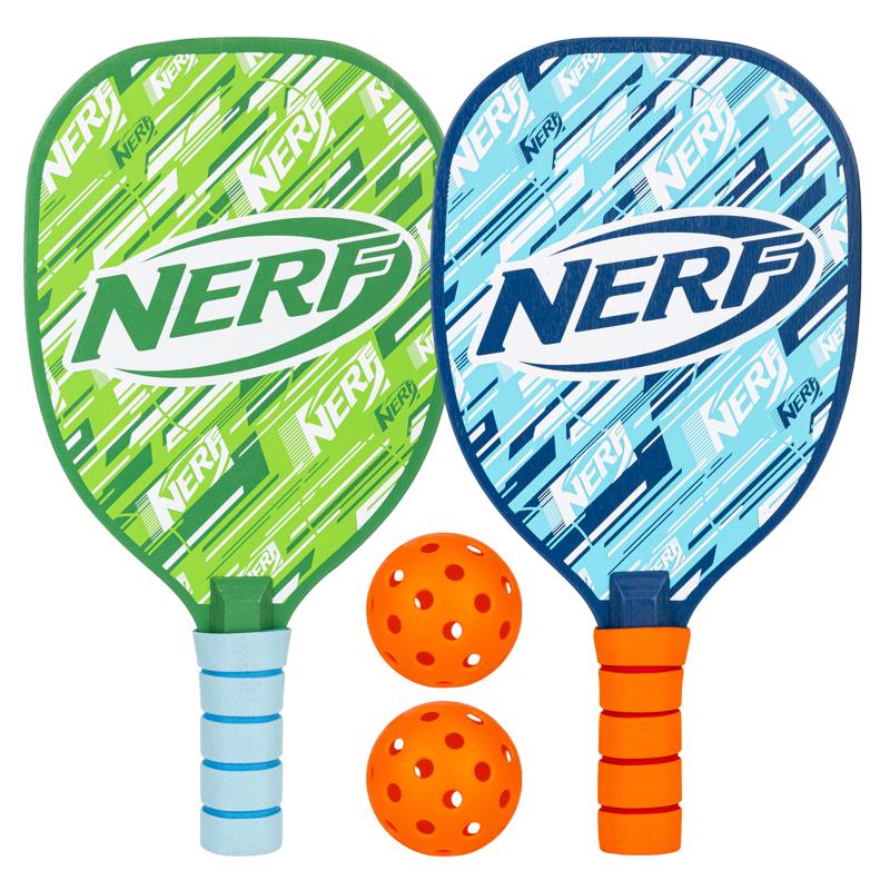 Emery Jensen PCKLBL 4-piece poly racquet sports set with various sports accessories on a neutral background.