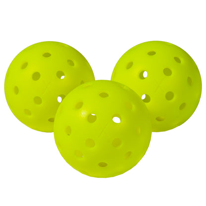 Emery Jensen Pickleballs X-40 3-pack for pickleball, designed for racquet sports, shown in a close-up image.
