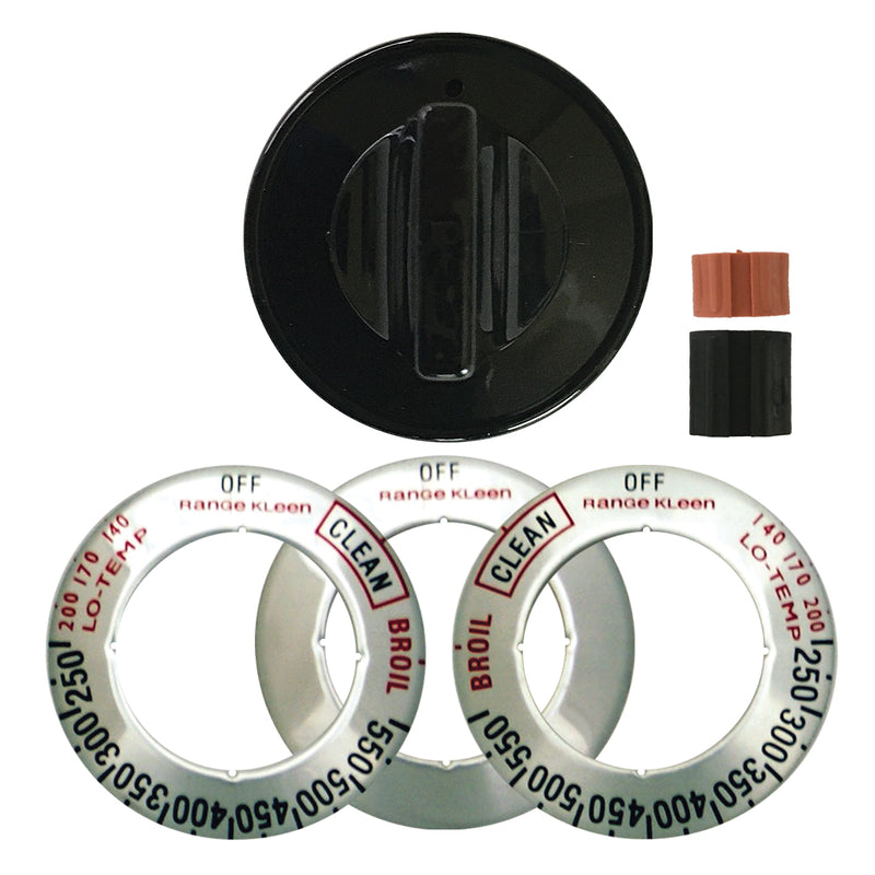 Emery Jensen black gas range burner knobs kit with one pack, featuring durable control knobs for gas stove burners.