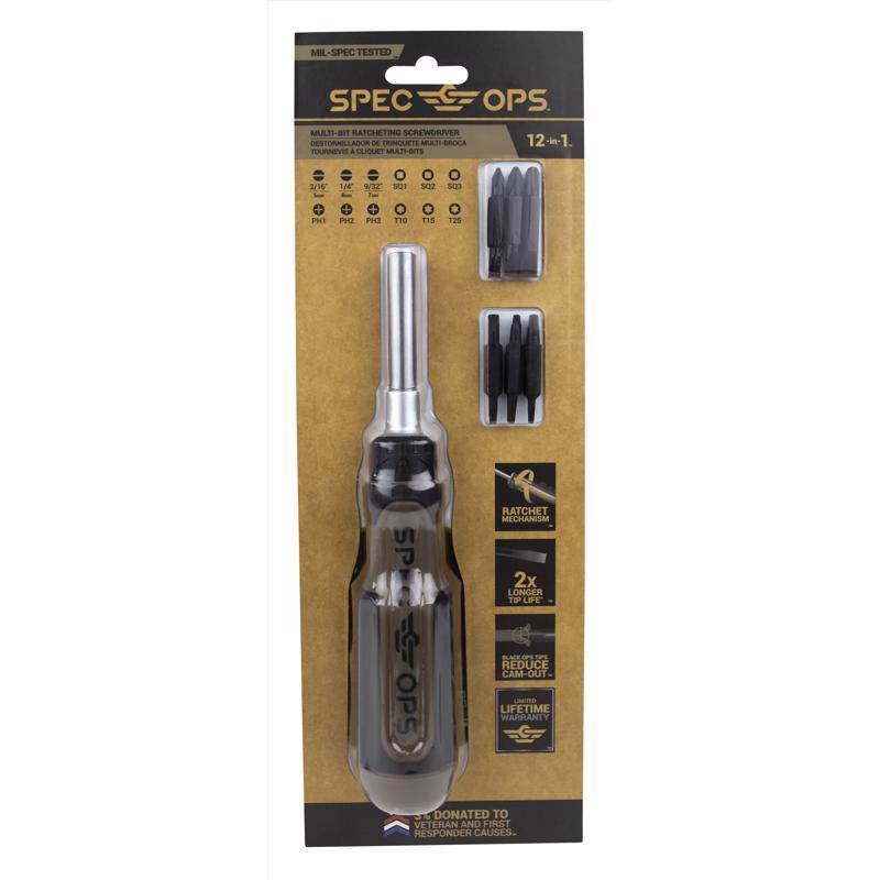 Emery Jensen ratcheting screwdriver, 3.5-inch, with ergonomic handle and adjustable ratchet mechanism for versatile screw driving.