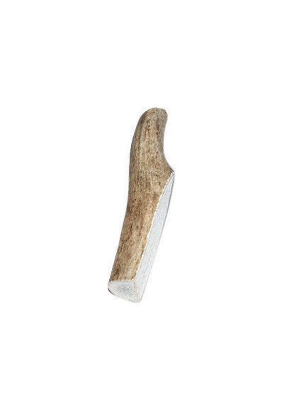 Emery Jensen antler stick dog chew made of rawhide, medium size, durable treat for dogs with natural antler appearance.