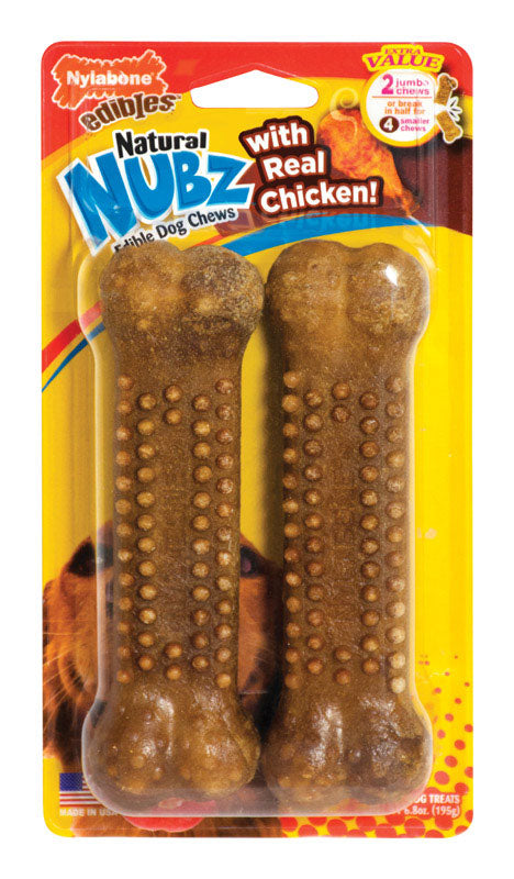 Emery Jensen Nubz Rawhide Chews for dogs, large chicken flavor, durable chew treat for dogs.