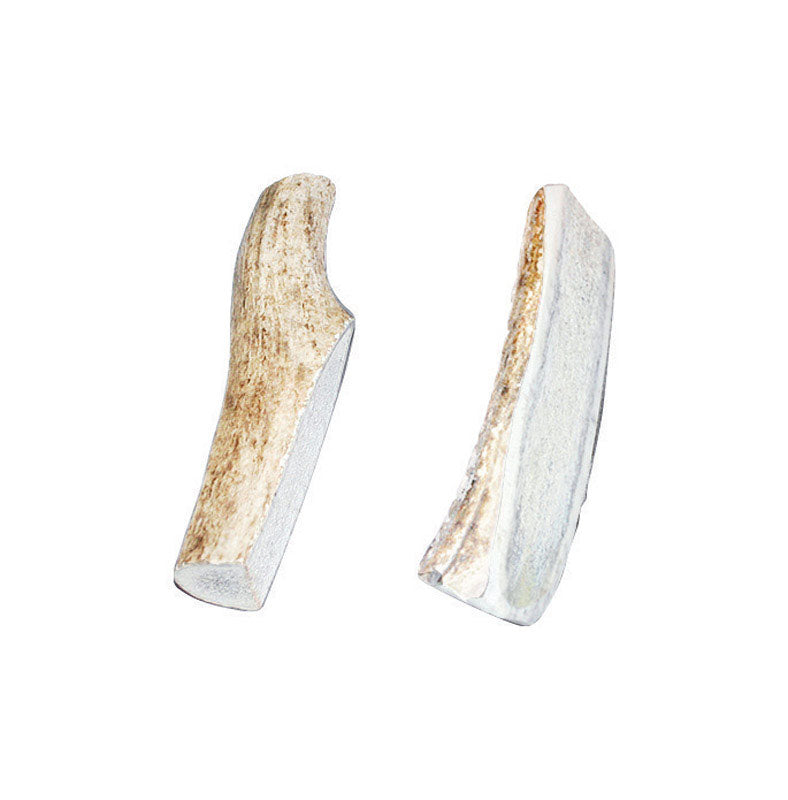 Emery Jensen rawhide antler chews, 4-inch dog treats, two-pack, natural rawhide and antler chews for dogs