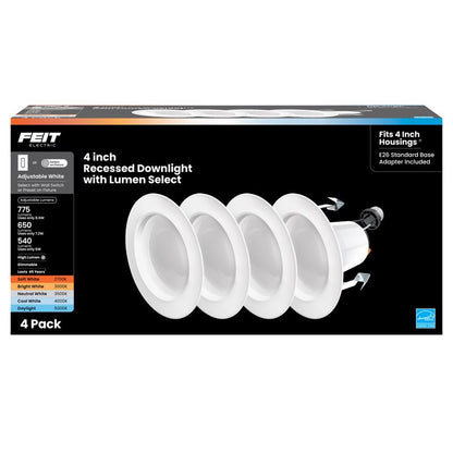 LED DOWNLIGHT 4" 75W 4PK