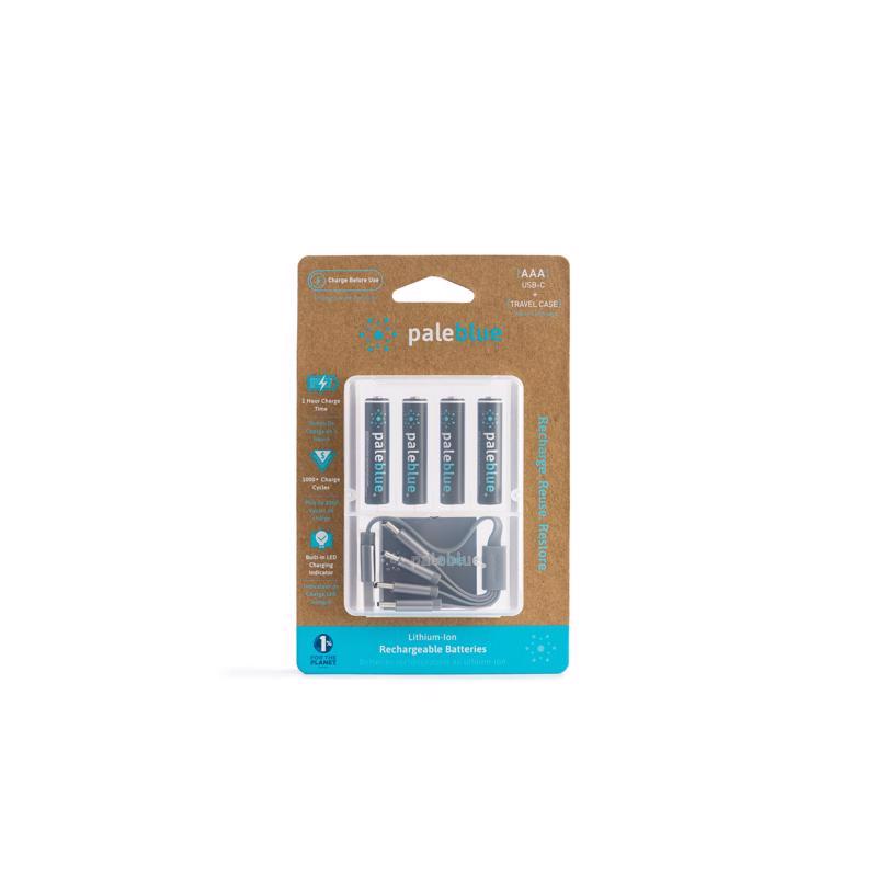 Emery Jensen BTTRISS RCHR LTH AAA rechargeable batteries 4-pack, showing the batteries in a clear, close-up view.