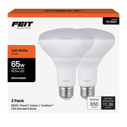 LED BR30 E26 SW 65W 2PK