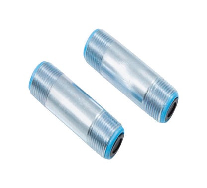 Emery Jensen HC Pipe Nipples 2-pack, durable repair parts for plumbing, shown in a close-up image with threaded metal fittings.