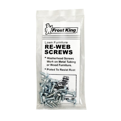 Emery Jensen lawn chair screws used as repair parts for swing chains, shown in a close-up image of the screws.